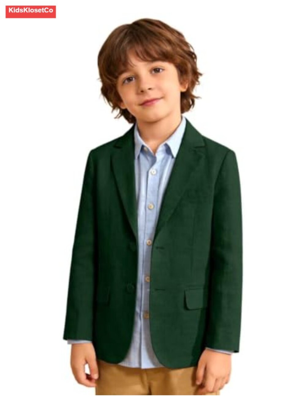 Boys Linen Blend Blazer Jacket Summer Casual Suit Coat Kids